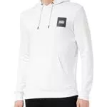 JACK & JONES Felpa con Cappuccio Jjlock, Bianco/Stampa: Piccola