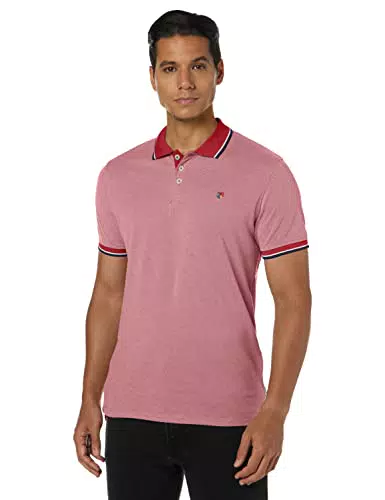 Jack & Jones Pique Polo Shirt Maglietta, Red Dahlia