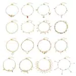 JeweBella 16 Pezzi Cavigliera Donna oro Boho Regolabile