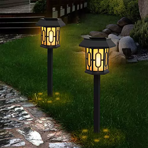 KagoLing Lampada Solare Giardino Esternouci Solari Giardino Esterno 2 Modalità Pannello Solare Più Duraturo e più ampio IP67 Impermeabile Lampada Esterno Solare 2 Pezzi