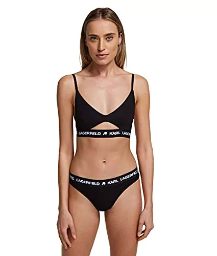 KARL LAGERFELD Donna Reggiseno con spioncino Logo Nero L