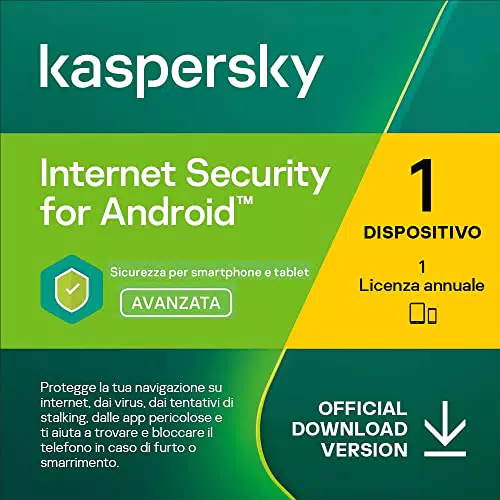 Kaspersky Internet Security for Android 2023 │ 1 Dispositivo │ 1 Anno │ Codice d'attivazione via email