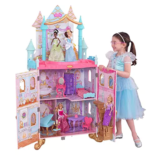 KidKraft-Disney Princess Casa per Bambole di 30 Cm con 20 Accessori Inclusi e 3 Livelli di Gioco