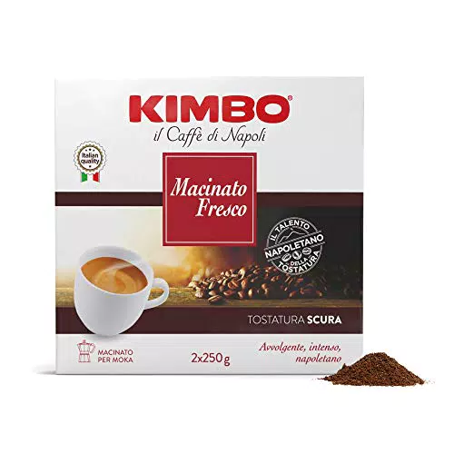 Kimbo Macinato Fresco - Caffè Macinato - 2 Pacchi da 250g