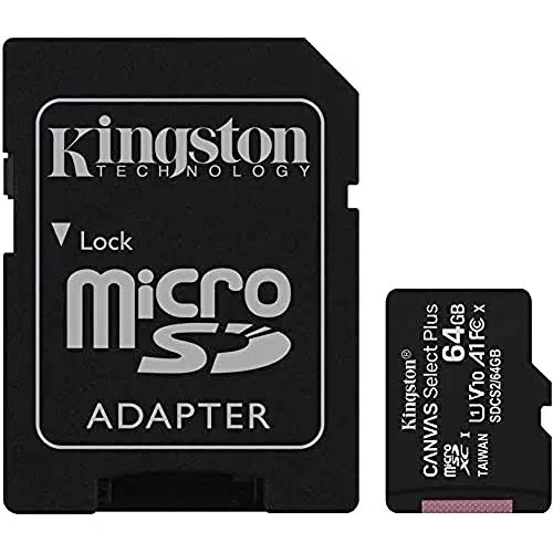 Kingston Canvas Select Plus SDCS2/64GB Scheda microSD Classe 10 con Adattatore SD Incluso