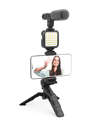 KIT DE VLOGGING DIGIPOWER 4 PARTES SOPORTE CON LUZ