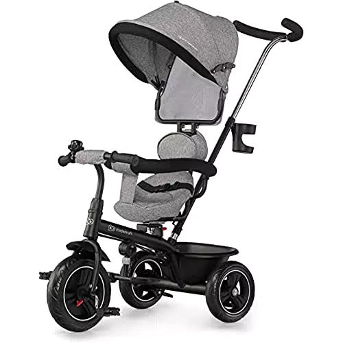 kk Kinderkraft Triciclo FREEWAY, Bicicletta, Passeggino con Maniglioneeduta Girevole 360 Gradi
