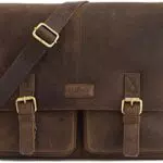LEABAGS Cambridge Borsa a tracolla in pelle I Borsa per computer portatile fino a 15 I Borsa messenger in vera pelle di bufalo con look vintage I Borsa in pelle I Borsa a tracolla I 38x10x31cm
