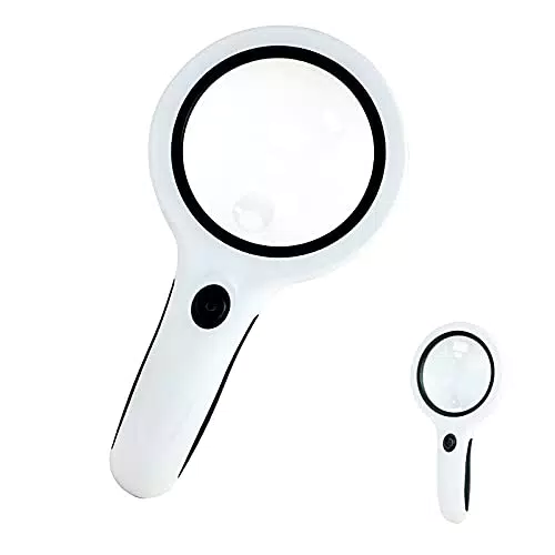 Lente d'ingrandimento 8X 20X con luce, lente d'ingrandimento portatile professionale con 18 LED per lettura
