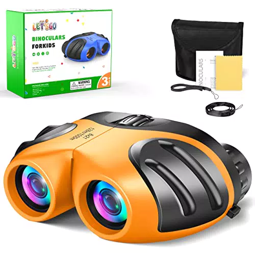 LESGOT! Giocattoli per Bambini di 3-10 Anni, Binocolo per Bambini Regali per Bambina 3-10 Anni Giocattoli Bambino 3-10 Anni Gadget Compleanno Bambini Regali Bambini Tre Anni Binocolo Bambini Arancia