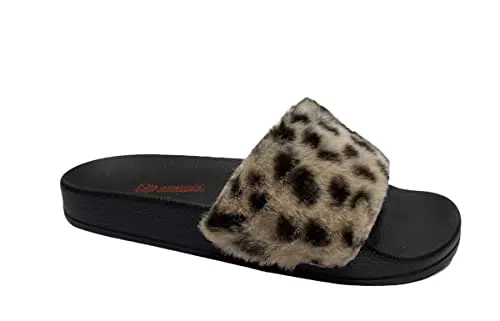 Linda Noviolenzacontroledonne Ciabatta Donna in Peluche Fodera Pelle Aperta Comoda con Suola Leggera in Gomma EVA Antiscivolo e Plantare Aderente Made in Italy Articolo 4M