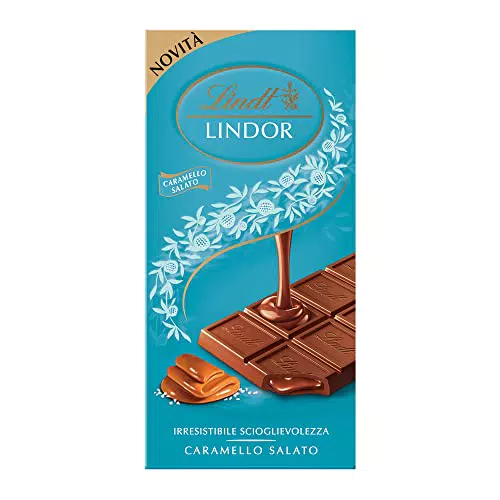 Lindt LINDOR Tavoletta di Cioccolato al Latte con Ripieno al Caramello Salato