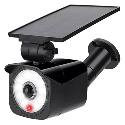 LINGSFIRE Luci di sicurezza Solare, IP65 Impermeabile Lampade da parete Solare Rotante a 360° Faretto Led da Esterno Solare con 3 Modalità Sensore di Movimento per Recinto