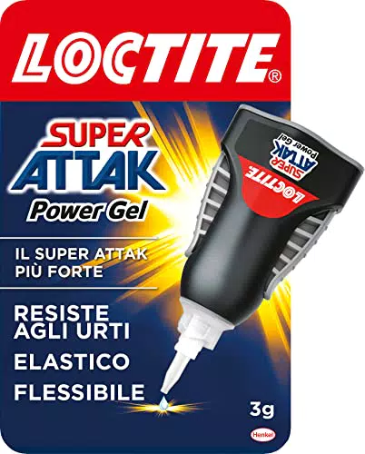 Loctite Super Attak Power Gel Control, adesivo trasparente e istantaneo specifico per materiali flessibili