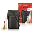 L'Orèal Paris, Borsino con Rossetto Satin Color Riche 345 Cherry Crystal e Matita Nera Le Khôl Naturel Paradise