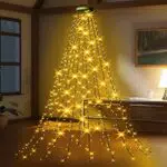 Luci Albero di Natale, GYLEFY 2M*16 Rami Luci per Albero Natale 400 LED Luci Natale Esterno Impermeabile LED Stringa Ghirlanda Natalizia ad Anelli Decorazioni Natalizie per Alberi Natale -Bianco Caldo