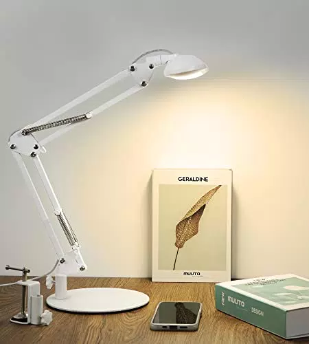 Luckycow Lampada Da Scrivania LED, 1250LM Lampada Da Tavolo 3 Modalità Colore 10 Livelli Di Luminosità Dimmerabile Lampada USBlim Base Lampada Da Scrivania Con Morsetto