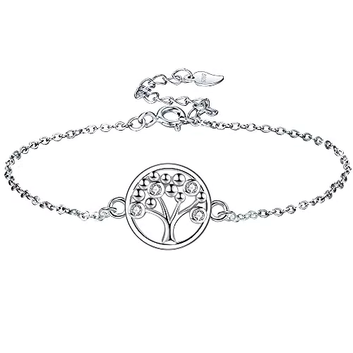 Lydreewam Albero della Vita Bracciale Donna Argento Sterling 925 3A zirconi con Scatola Regalo