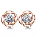 Lydreewam Orecchini oro rosa argento Sterling Silver CZ orecchini femminile