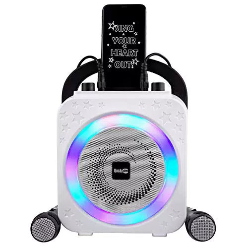 Macchina per karaok bluetooth ricaricabile a 10 watt Rockjam con due microfoni