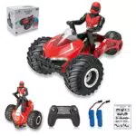 Macchina Telecomandata Robot per Bambini 3-12 anni, 2.4GHz Auto RC Drift Transformatore Macchina Radiocomandata 2 Batteria Ricaricabile 360°Rotazione Stunt Car con Musica e Luci Giocattolo