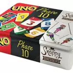 Mattel Games- Cofanetto da Collezionare con 3 Giochi di Carte: Uno, Phase 10 e Snappy Dressers