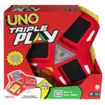 Mattel Games - UNO Triple Play Gioco di Carte con Porta-Carteuci Led e Suoni