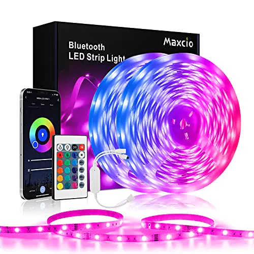 Maxcio Striscia LED, 20M RGB Luci LED con Controllo App Smartlife o Tuya Telecomando/Bluetooth Controllertrisce LED con 18D/M RGB Luci Colorate/Music/8 Modalità per la Della Casa