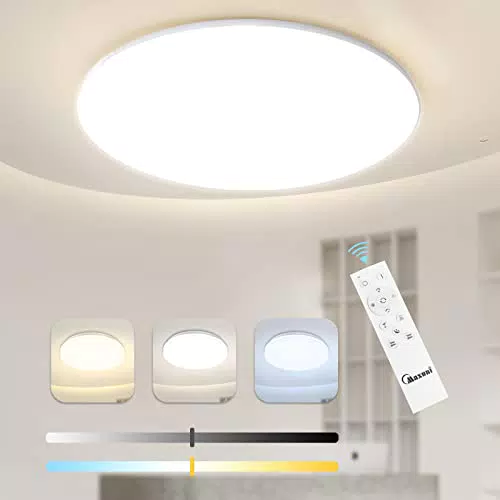 Maxuni Plafoniera LED Dimmerabile, 24W 2480LM 2700-6500k Ø33CM