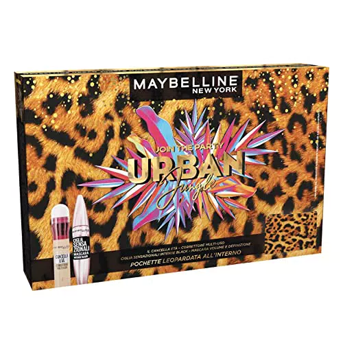 Maybelline New York Kit Make-Up Viso, Composto da Correttore Cancella Età e Mascara Ciglia Sensazionali Intense Black