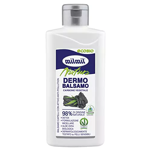 Milmil Dermo Natura Balsamo Naturale al Carbone Attivo e Aloe Vera