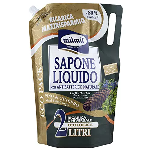 Milmil Sapone Liquido, Fragranza Pino & Ginepro, Ricarica Universale Maxirisparmio