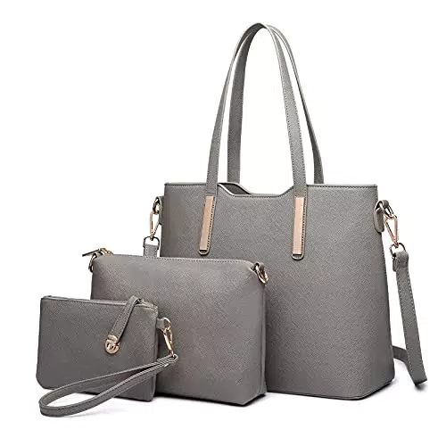 Miss Lulu 3 Pezzi Borsa a Mano Set Moda Borsa a Tracolla Pratica Borsa da Polso con Tracolla