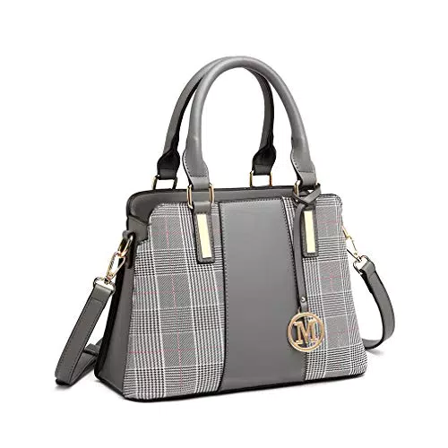 Miss Lulu Borse a Mano Donna Strisce Retrò Borse a Tracolla Elegante Cucitura Borsa a Tracolla Finta Pelle
