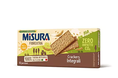 Misura Crackers Integrali Fibrextra, 14% di Fibre e 100% Farina Integrale