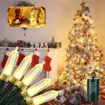 Moxled Luci di Natale da Esterno a Batteria Catena Luminosa 10M 100 LED