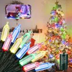 Moxled Luci di Natale da Esterno a Batteria Catena Luminosa 20M 200 LEDuci Led a Batteria con Gancio