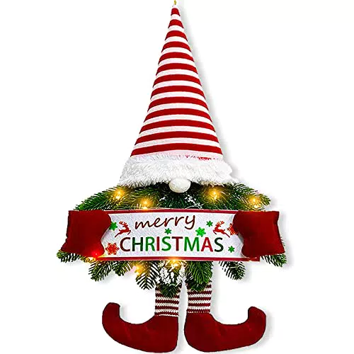 MULEVIP Ghirlanda Natalizia Corona di Natale Porta Ghirlanda Di Natale con Luci