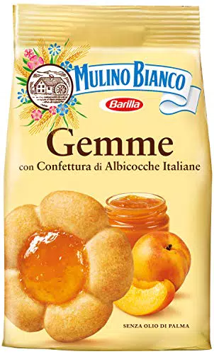 Mulino Bianco Dolcetti Gemme Biscotti Frollini con Confettura di Albicocche 100% Italiane
