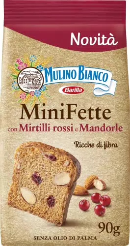 Mulino Bianco Mini Fette con Mirtilli Rossi e Mandorle con Farina Integrale