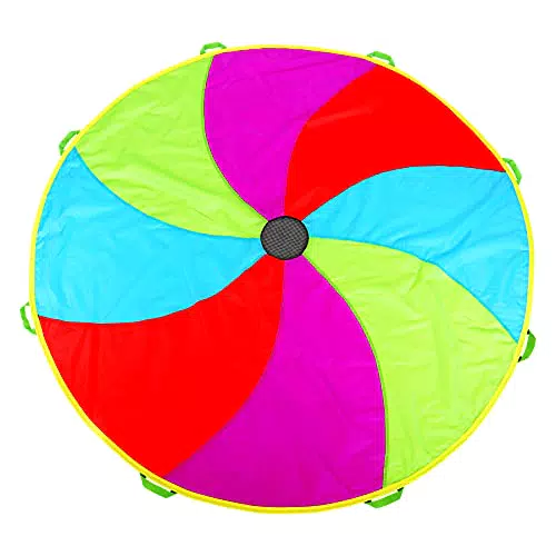 NARMAY - Paracadute ludico per Bambiniotivo Arcobaleno con 8 Maniglie