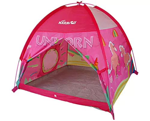 NARMAY Tenda da gioco motivo unicorno per bambini, da esterno e interno