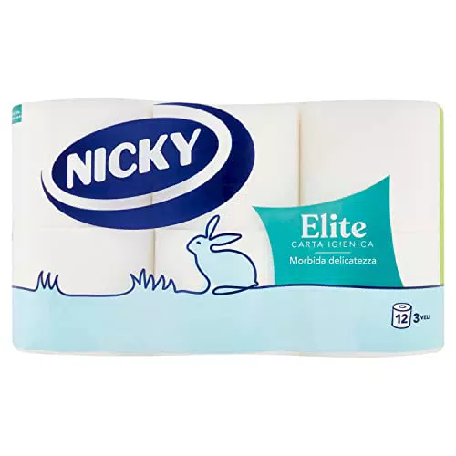 Nicky Elite Carta Igienica a 3 veli, 12 rotoli