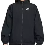 Nike W NSW ESSNTL WR Wvn Jkt, Giacca Donna, Black/Black/White