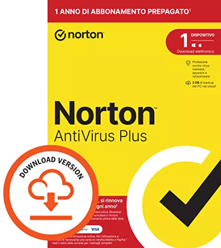 Norton - Antivirus Plus 2023, 1 Dispositivo, Licenza di 1 anno con rinnovo automatico