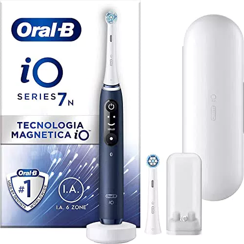Oral-B Spazzolino Elettrico Ricaricabile iO 7n Blu, 2 Testine