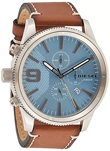 Orologio da uomo Diesel Rasp Chrono in acciaio inossidabile con cinturino in pelle