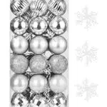 Palline di Natale in plastica jutyum, set da 36 palline di Natale per decorazioni natalizie