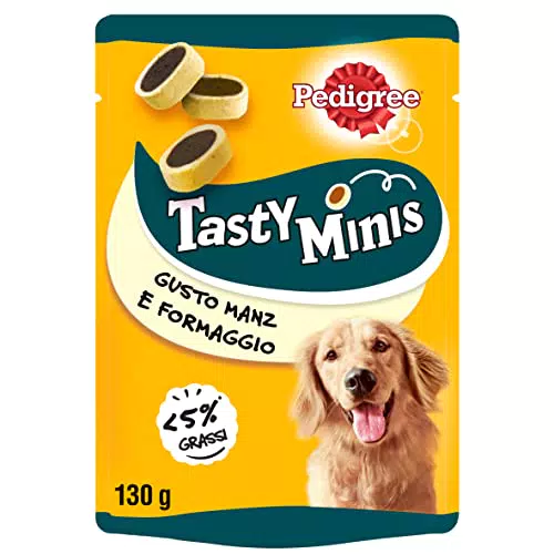 Pedigree Tasty Minisnack Cane al Pollo e Anatra, 6 Confezioni da 130g ciascuna