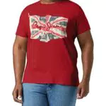Pepe Jeans Flag Logo N T-Shirt, Uomo, Rosso